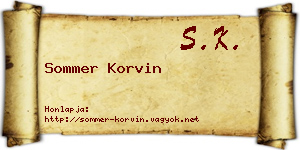 Sommer Korvin névjegykártya
